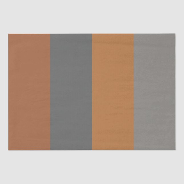 Papier Mousseline Caramel de cuivre et bandes verticales grises (Recto)