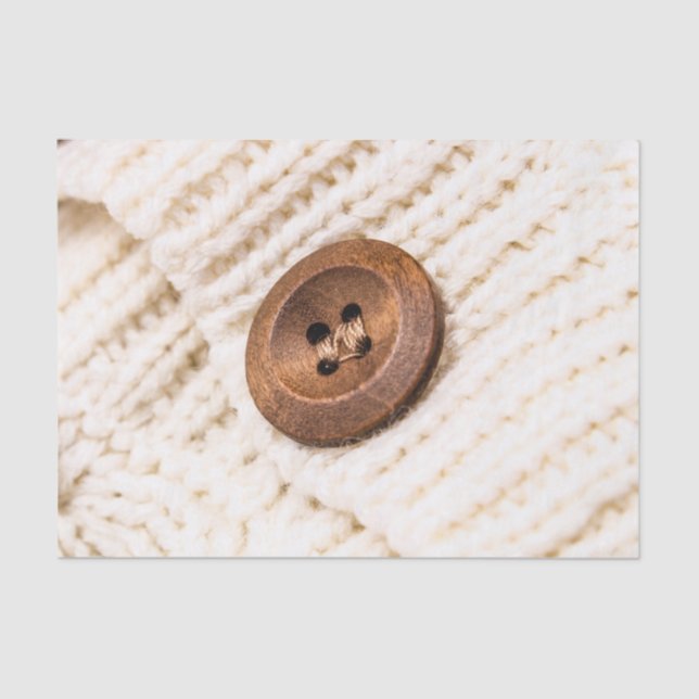 Papier Mousseline Cardigan pull tricot bouton crème brune (Recto)