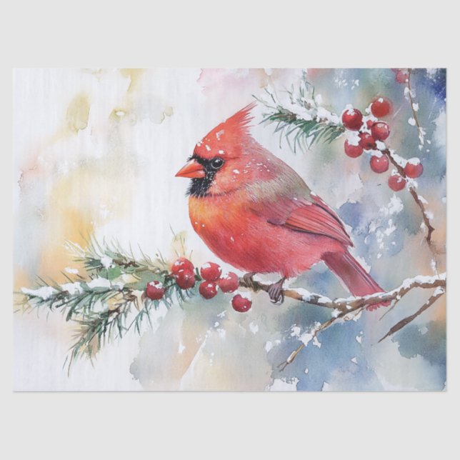 Papier Mousseline Cardinal de Noël (Recto)