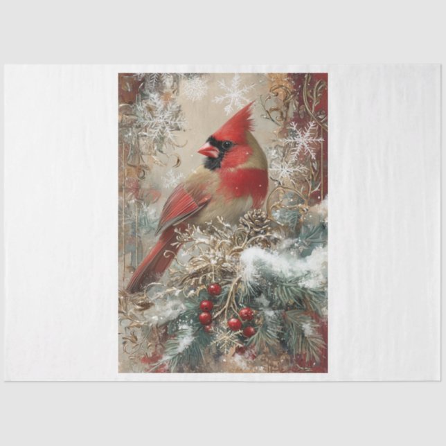 Papier Mousseline Cardinal des flocs de neige (Recto)