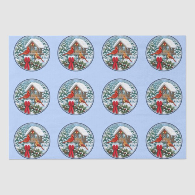 Papier Mousseline Cardinal Feast Blue (Recto)