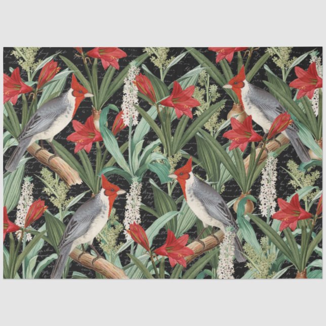 Papier Mousseline Cardinal moderne rouge Amaryllis Collage papier de (Recto)