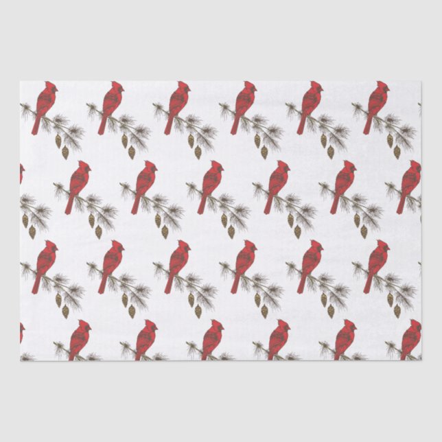 Papier Mousseline Cardinaux de Noël (Recto)