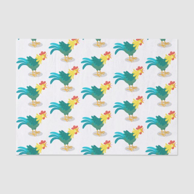 Papier Mousseline Caricature amusante du coq à rames (Recto)