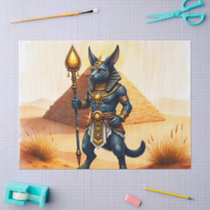 Papier Mousseline Caricature Anubis - Dieu égyptien de l'après-vie