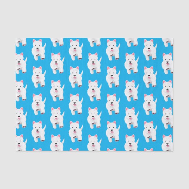 Papier Mousseline Caricature blanche de terrier de l'ouest (Recto)