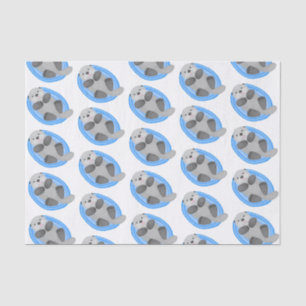 Papier Mousseline Caricature bleu loutre de mer joyeux