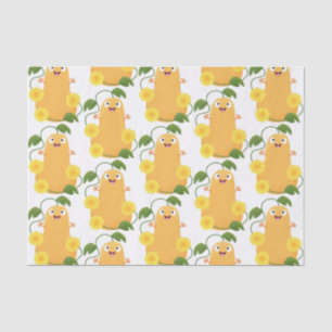 Papier Mousseline Caricature citrouille gourde en beuret joyeux