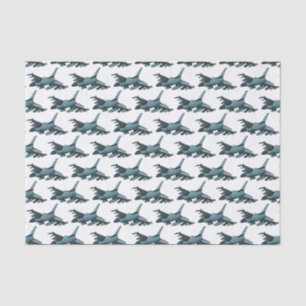 Papier Mousseline Caricature d'avion de chasse militaire
