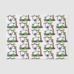 Papier Mousseline Caricature de bande de gibbon joyeux