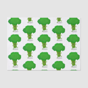 Papier Mousseline Caricature de brocoli dansant Cute kawaii