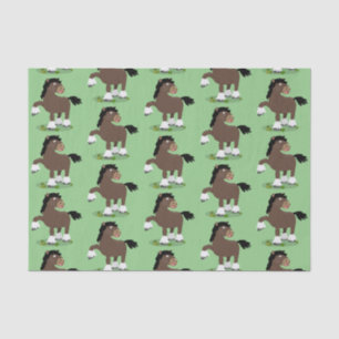 Papier Mousseline Caricature de cheval de trait de Cute Clydesdale