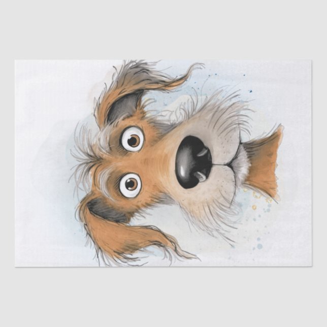Papier Mousseline Caricature de chien drôle Personnalisez votre prop (Recto)
