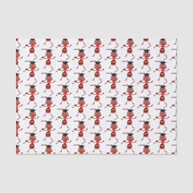Papier Mousseline Caricature de fourmi rouge joyeux (Recto)