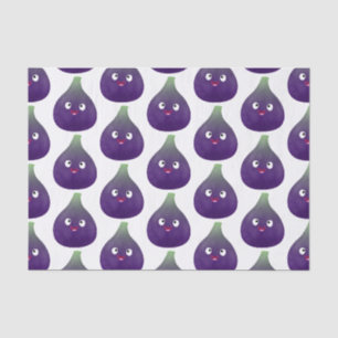 Papier Mousseline Caricature de fruits mauve joyeux aux figues