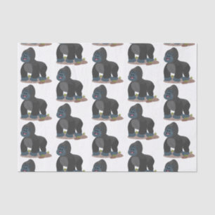 Papier Mousseline Caricature de gros gorilles joyeux