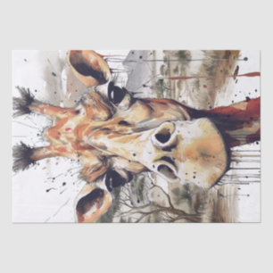 Papier Mousseline Caricature de la Girafe Africaine Funny Safari