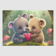 Caricature de petits ours Tissu Paper
