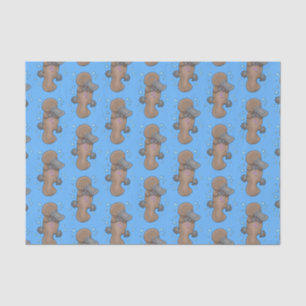 Papier Mousseline Caricature de platypus bébé très heureuse