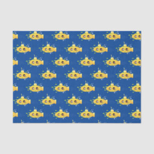 Papier Mousseline Caricature de poisson sous-marin jaune mignon