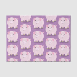 Papier Mousseline Caricature de porc mignon rose pot vendue