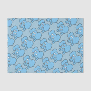 Papier Mousseline Caricature d'éléphant bleu