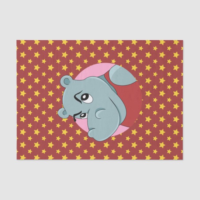 Papier Mousseline Caricature d'hippopotame (Recto)