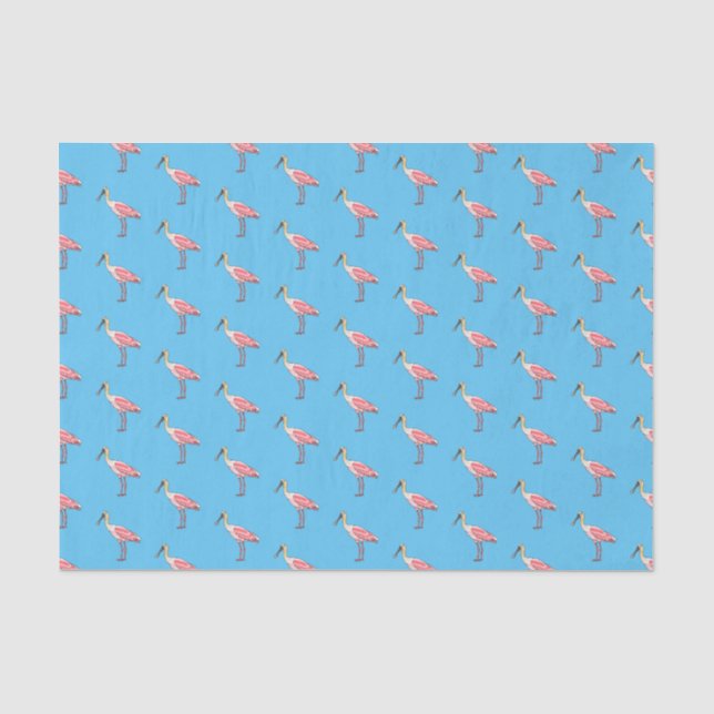 Papier Mousseline Caricature d'oiseau de spatule de rose (Recto)