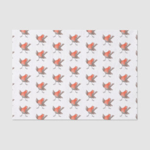 Papier Mousseline Caricature d'oiseau rouge chantant mignon