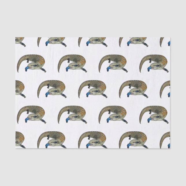 Papier Mousseline Caricature en bleu (Recto)