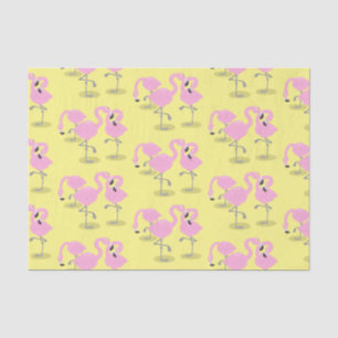 Papier Mousseline Caricature en trio flamand rose mou