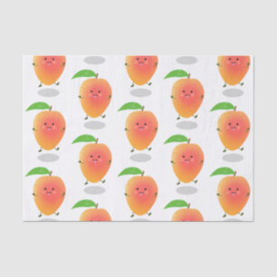 Papier Mousseline Caricature jaune mangue mignonne
