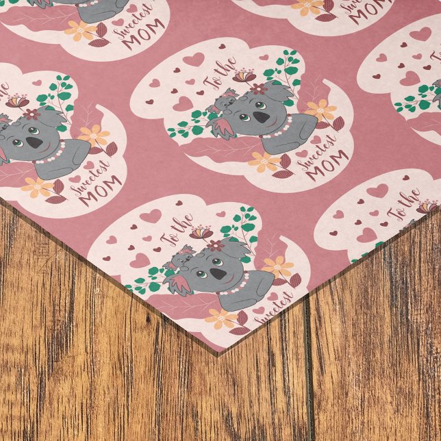 Papier Mousseline Caricature mignonne koala maman et papier de tissu (Créateur téléchargé)