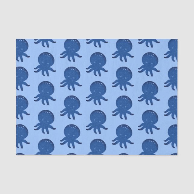 Papier Mousseline Caricature octopus mignonne vieux papier (Recto)