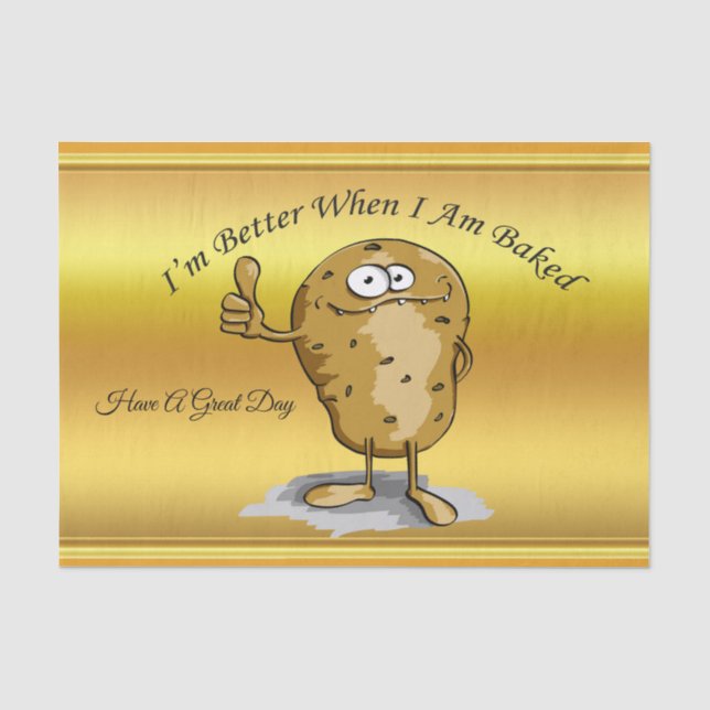 Papier Mousseline caricature personnage pomme de terre aux grands ye (Recto)