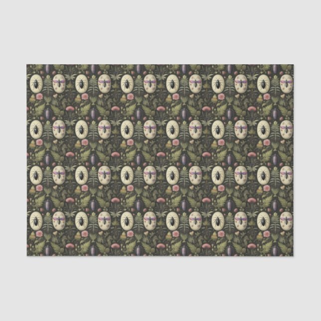 Papier Mousseline Caricatures florales et insectes (Recto)