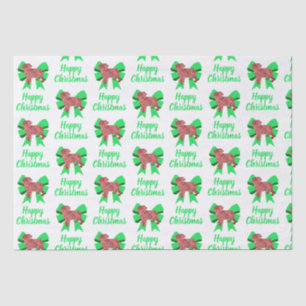 Papier Mousseline Carlin Silhouette Rouge Noël Chien & Bow Blanc