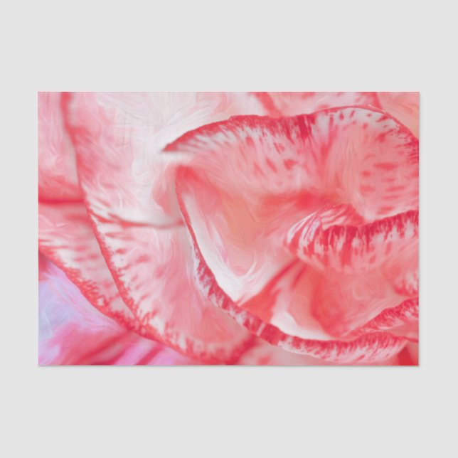 Papier Mousseline Carnation rouge - Papier Tissu personnalisé de 10  (Recto)