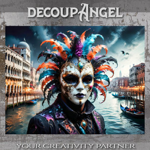 Papier Mousseline Carnaval de Venise - Découpage -