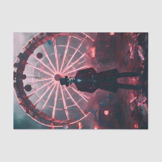 Papier Mousseline carnaval hanté découpage (Recto)