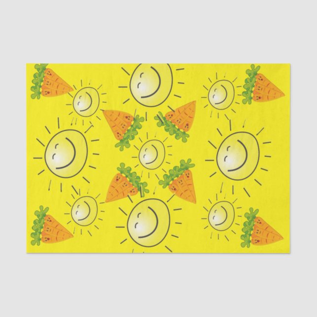 Papier Mousseline Carottes en papier de tissus Vegas jaune soleil (Recto)