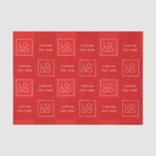 Papier Mousseline Carré Custom Business Logo Valentine's Day Red