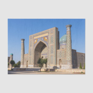 Papier Mousseline Carré Registan au coucher du soleil - Samarkand, O
