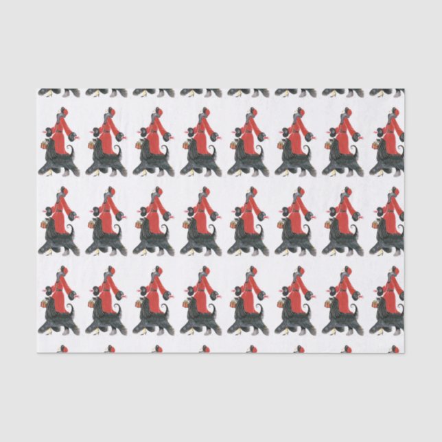 Papier Mousseline carrelage de la dame de Noël art déco rétro (Recto)