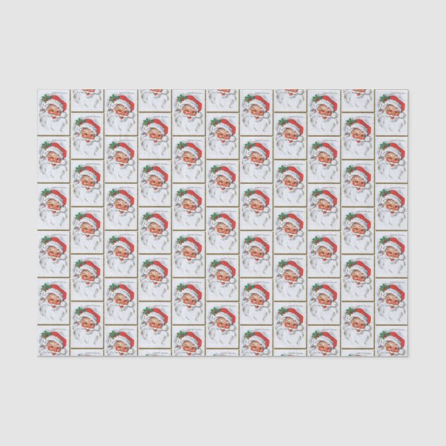 Papier Mousseline carrelage de Noël rétro Père Noël (Recto)