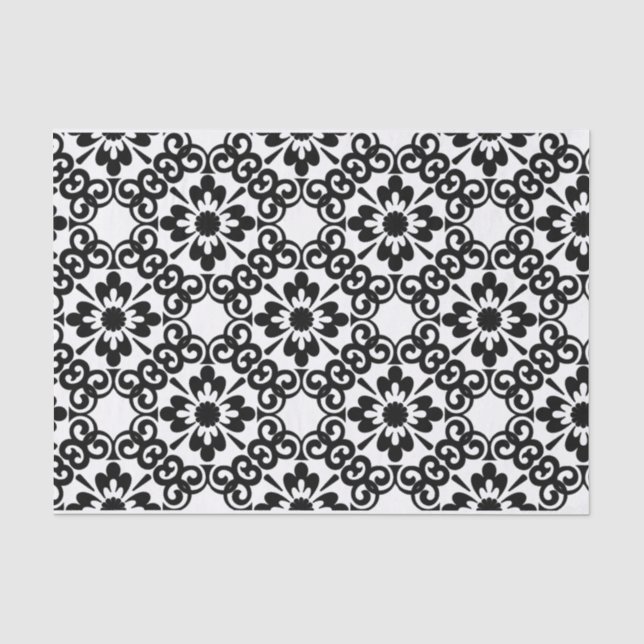 PAPIER MOUSSELINE CARRELAGE NOIR ET BLANC DE LA FERME MODERNE (Recto)