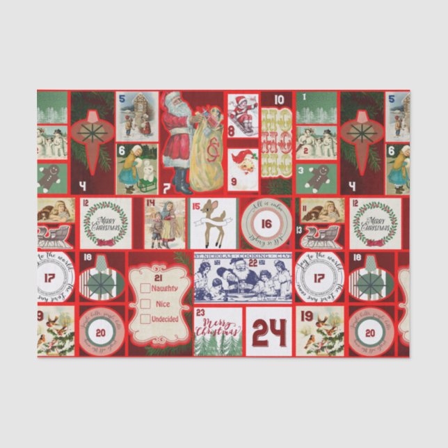 Papier Mousseline Carrés de l'illustration de Noël (Recto)