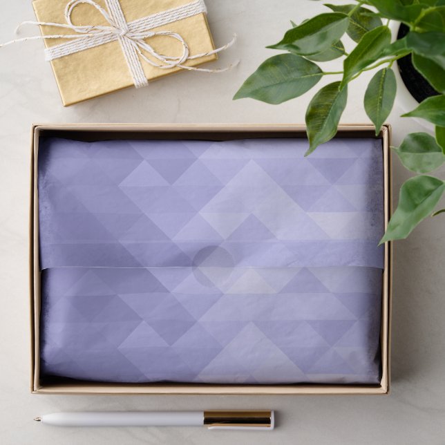 Papier Mousseline Carrés géométriques violets (Cadeau)