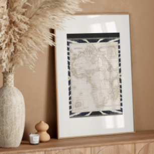 Papier Mousseline Carte Afrique vintage Ephemera Découpage