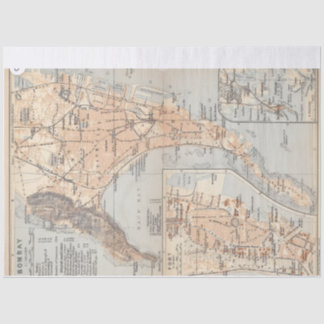 Papier Mousseline Carte ancienne de Bombay